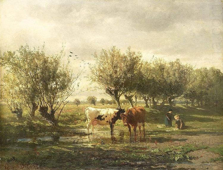 Cows at a pond, Gerard Bilders